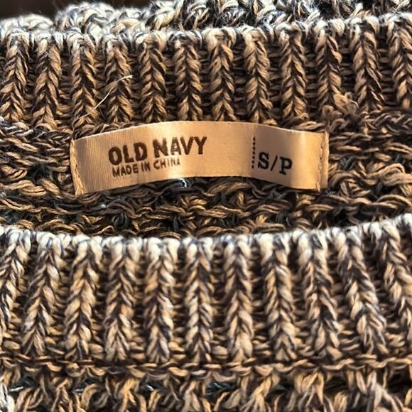 Old Navy Blue White Pullover Sweater Women’s Size Small Long Sleeve Knit Top - Picture 3 of 4